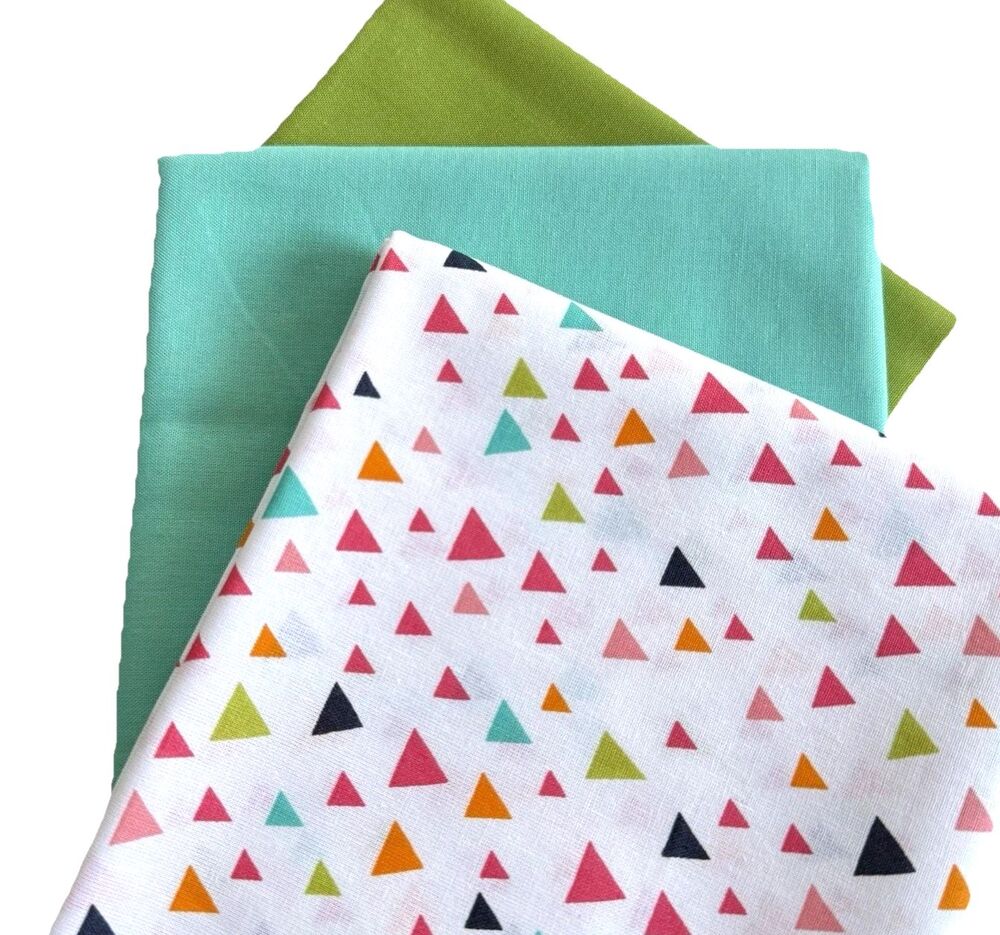 Rainbow Triangles Waverly Quilting Bundle Cotton Coordinating Fabric Lot Aqua